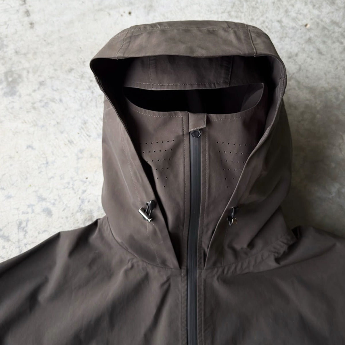 Fell Shell Jacket hood and ventilated collar detail